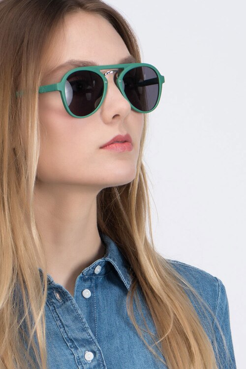 Chips Green PlasticSunglass Frames for Women from EyeBuyDirect
