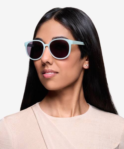 Bleu pâle Dundee -  Plastique Sunglasses