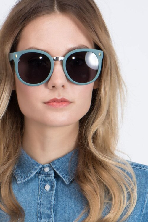 Vedette Vert Mat Plastic-metalSoleil de Lunette de vue pour Femmes d'EyeBuyDirect