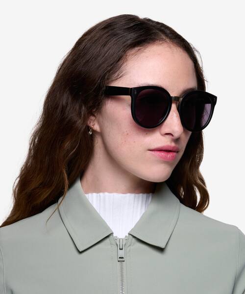 Matte Black Vedette -  Plastic-metal Sunglasses