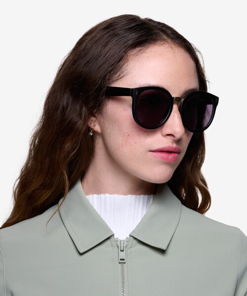Vedette Matte Black Plastic-metalSunglass Frames for Women from EyeBuyDirect