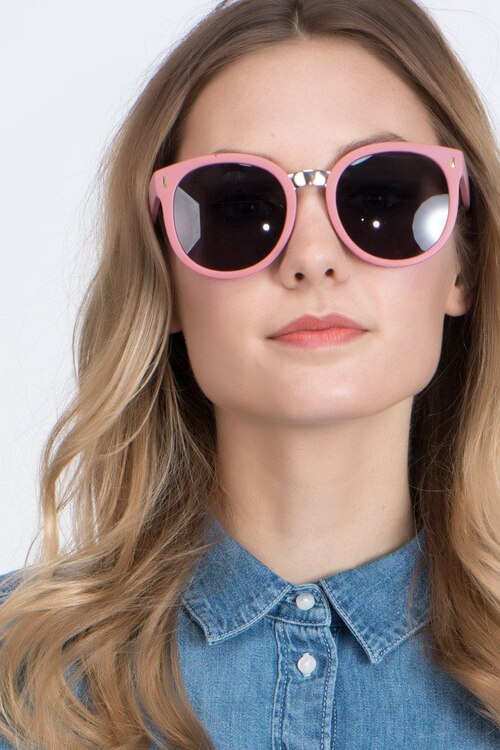 Vedette Matte Pink MetalSunglass Frames for Women from EyeBuyDirect
