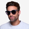 Elena Matte Navy PlasticSunglass Frames for Men from EyeBuyDirect