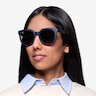 Elena Matte Navy PlasticSunglass Frames for Women from EyeBuyDirect