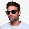 Malibu Matte Black AcétateSoleil de Lunette de vue pour Hommes d'EyeBuyDirect