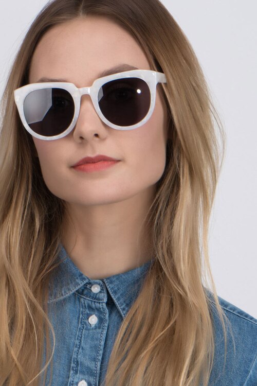 Laohu White AcetateSunglass Frames for Women from EyeBuyDirect