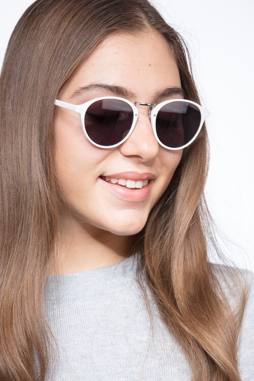Millenium White PlasticSunglass Frames for Women from EyeBuyDirect