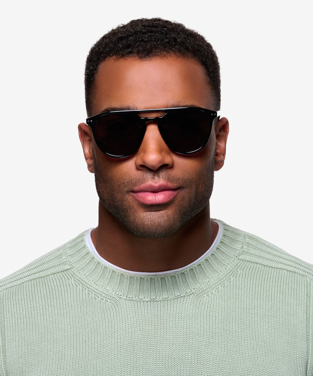 Meadow - Aviator Black Frame Prescription Sunglasses | Eyebuydirect