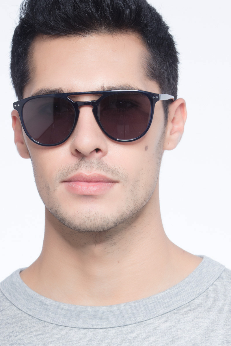 Meadow - Aviator Navy Frame Prescription Sunglasses | Eyebuydirect