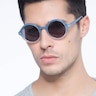 Solstice Blue Clear PlasticSunglass Frames for Men from EyeBuyDirect