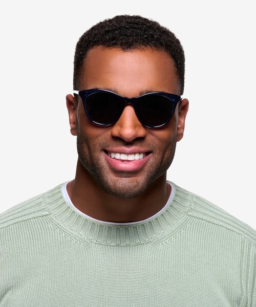 Cartel Clear Navy PlasticSunglass Frames for Men from EyeBuyDirect