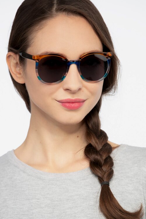 Valence Brown Blue AcétateSoleil de Lunette de vue pour Femmes d'EyeBuyDirect