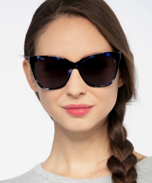 Vamp Blue Floral AcetateSunglass Frames for Women from EyeBuyDirect