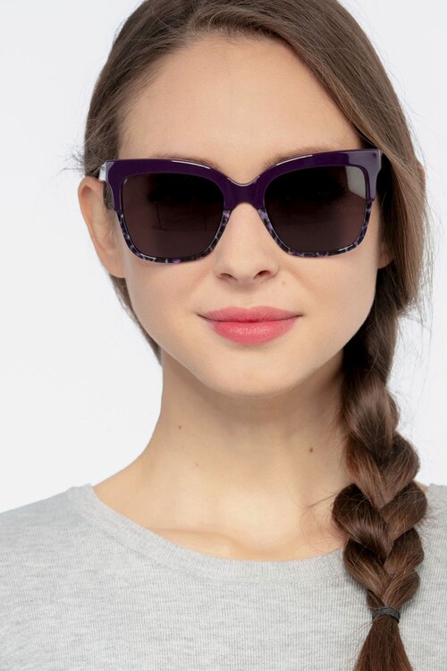 Intrigue Purple Leopard AcetateSunglass Frames for Women from EyeBuyDirect