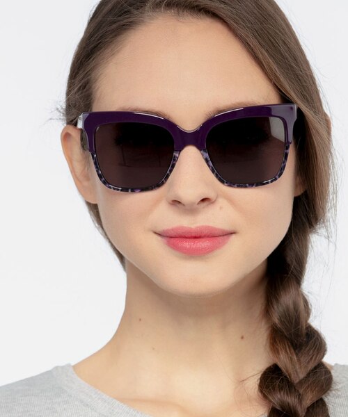 Intrigue Purple Leopard AcetateSunglass Frames for Women from EyeBuyDirect