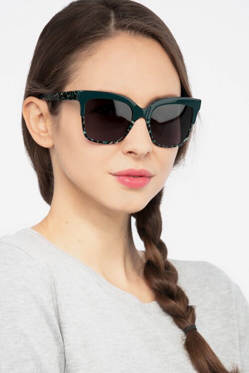 Intrigue Green Leopard AcetateSunglass Frames for Women from EyeBuyDirect