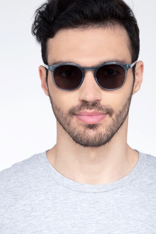 Safari Clear Blue AcetateSunglass Frames for Men from EyeBuyDirect