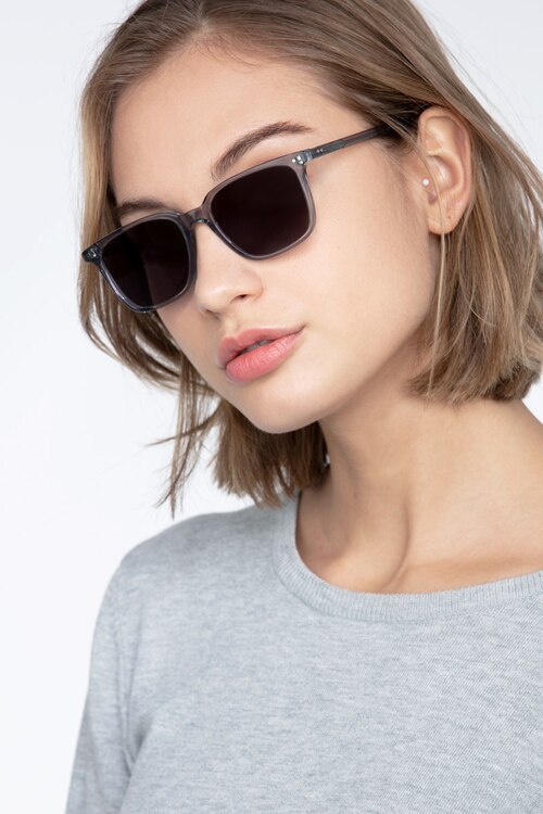 Luck Clear Gray AcetateSunglass Frames for Women from EyeBuyDirect
