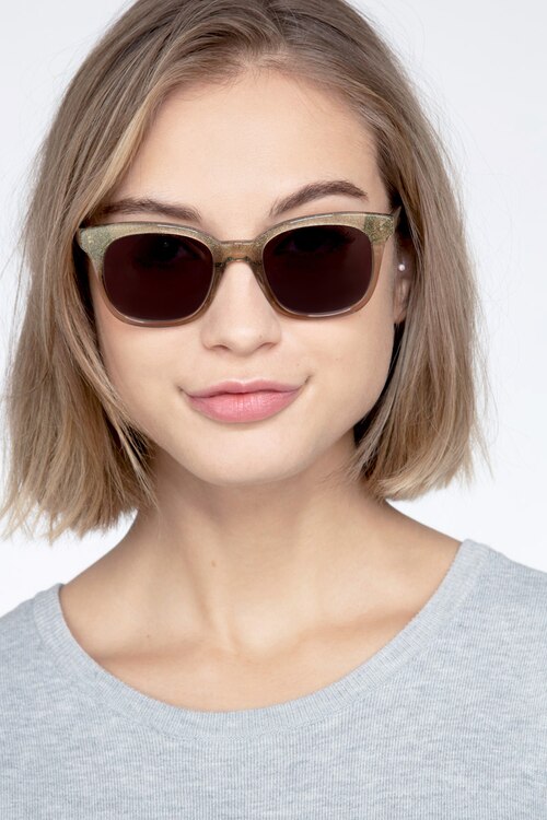 Quartz Golden AcetateSunglass Frames for Women from EyeBuyDirect