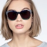 Tropic Blue Striped AcetateSunglass Frames for Women from EyeBuyDirect