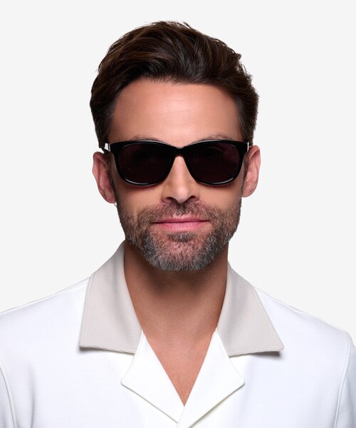 Borneo Noir AcétateSoleil de Lunette de vue pour Hommes d'EyeBuyDirect