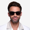 Borneo Noir AcétateSoleil de Lunette de vue pour Hommes d'EyeBuyDirect