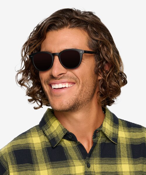 Hidden Noir PlastiqueSoleil de Lunette de vue pour Hommes d'EyeBuyDirect