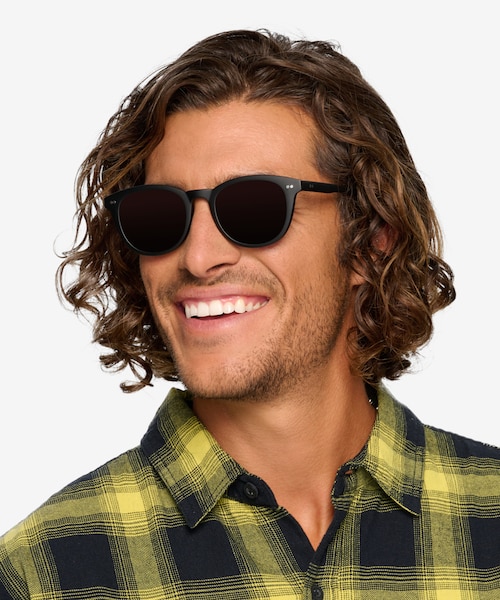 Hidden Black PlasticSunglass Frames for Men from EyeBuyDirect