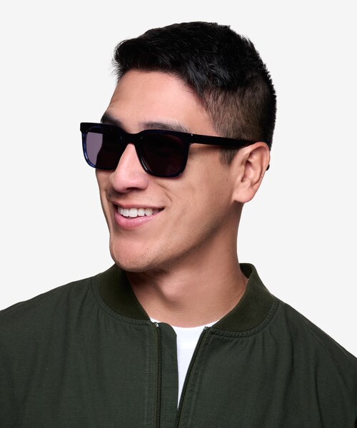 Riddle Blue Striped AcétateSoleil de Lunette de vue pour Hommes d'EyeBuyDirect