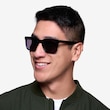 Riddle Blue Striped AcetateSunglass Frames for Men from EyeBuyDirect