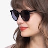 Hideout Noir AcétateSoleil de Lunette de vue pour Femmes d'EyeBuyDirect