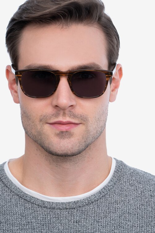 Wave Striped AcetateSunglass Frames for Men from EyeBuyDirect