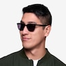 Halle Noir AcétateSoleil de Lunette de vue pour Hommes d'EyeBuyDirect