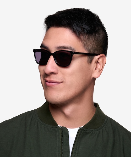 Halle Black AcetateSunglass Frames for Men from EyeBuyDirect