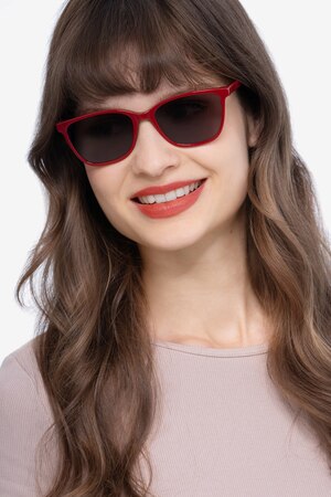 Red Halle -  Vintage Acetate Sunglasses