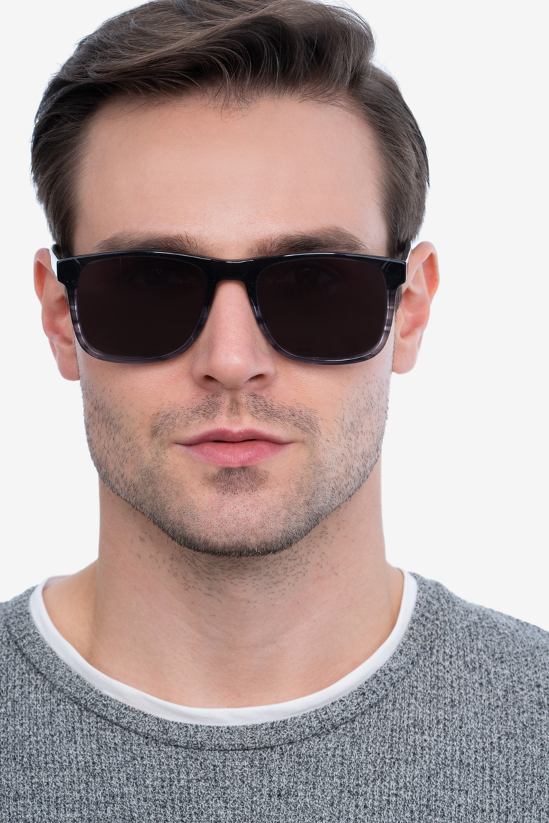 Kudos Rectangle Gray Frame Sunglasses For Men Eyebuydirect