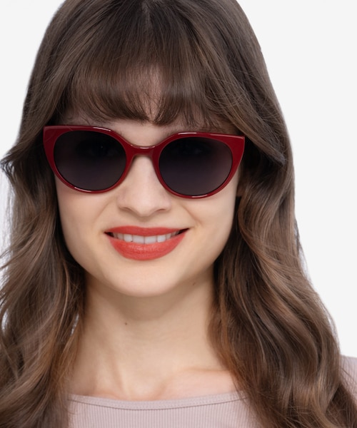 Sun Rhyme Burgundy AcetateSunglass Frames for Women from EyeBuyDirect
