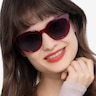 Cherish Rouge AcétateSoleil de Lunette de vue pour Femmes d'EyeBuyDirect