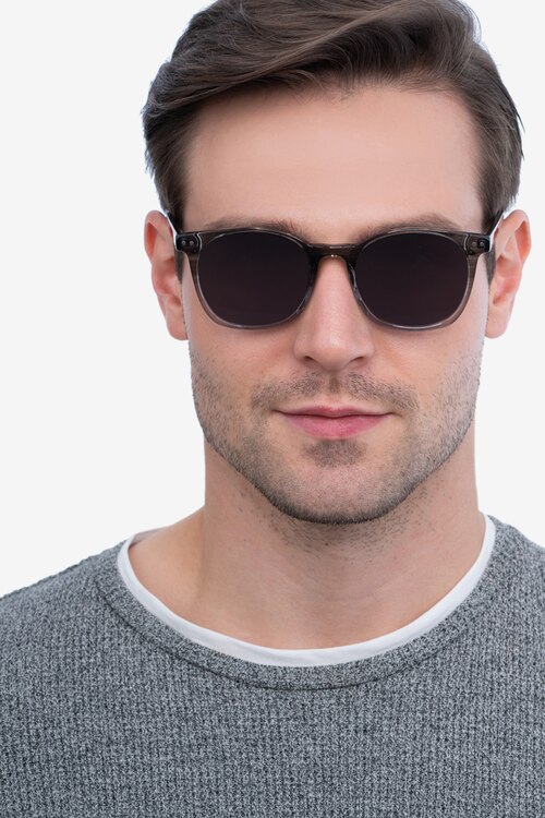 Soleil Striped AcetateSunglass Frames for Men from EyeBuyDirect