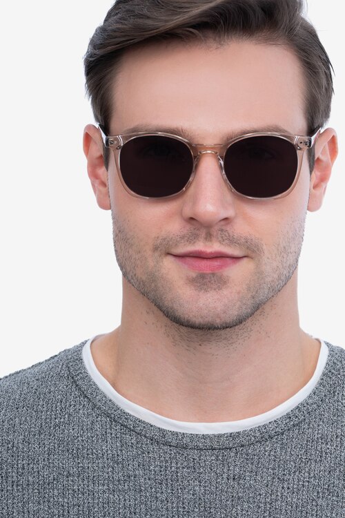 Soleil Champagne AcetateSunglass Frames for Men from EyeBuyDirect