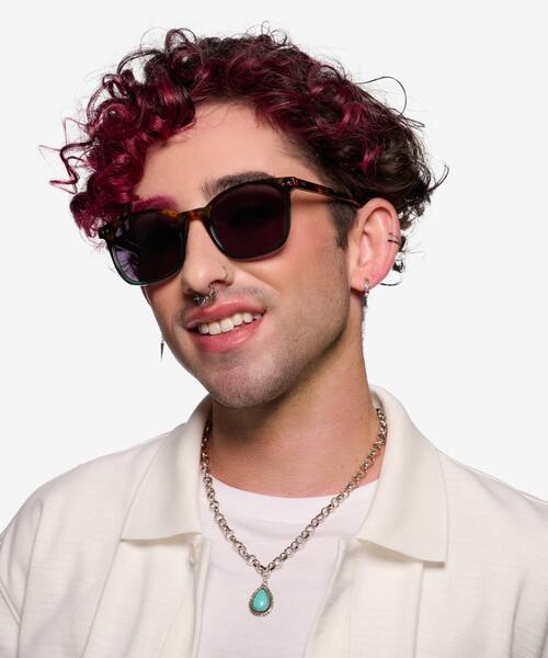 Tortoise Green Soleil -  Acetate Sunglasses