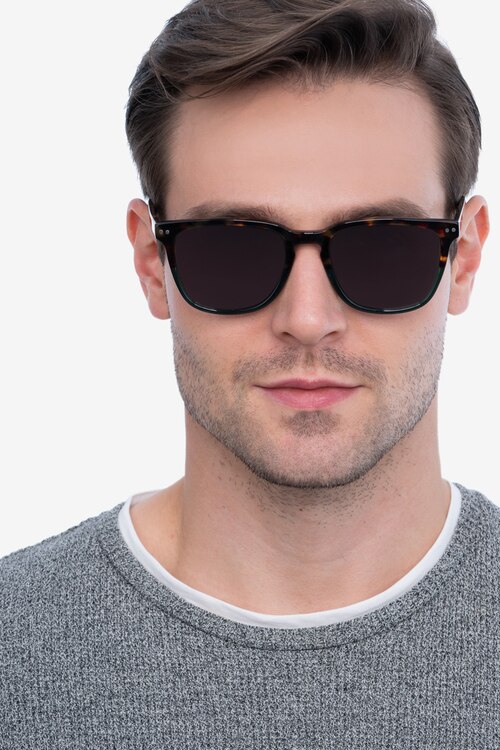 City Tortoise Green AcetateSunglass Frames for Men from EyeBuyDirect