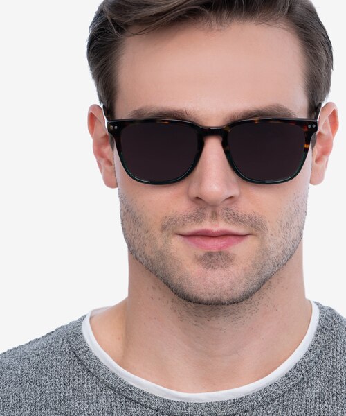 City Tortoise Green AcetateSunglass Frames for Men from EyeBuyDirect
