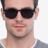 City Blue Striped AcetateSunglass Frames for Men from EyeBuyDirect
