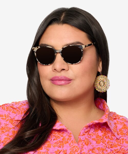 Sun Bardot Écaille ivoire AcétateSoleil de Lunette de vue pour Femmes d'EyeBuyDirect