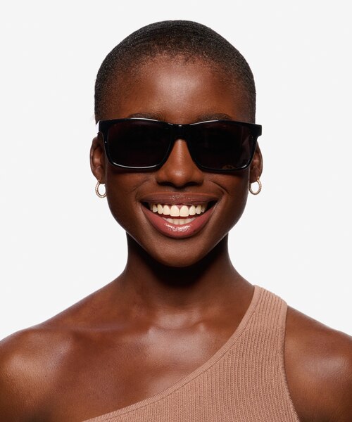Sun Sydney Noir AcétateSoleil de Lunette de vue pour Femmes d'EyeBuyDirect