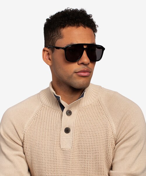Aster Black AcetateSunglass Frames for Men from EyeBuyDirect