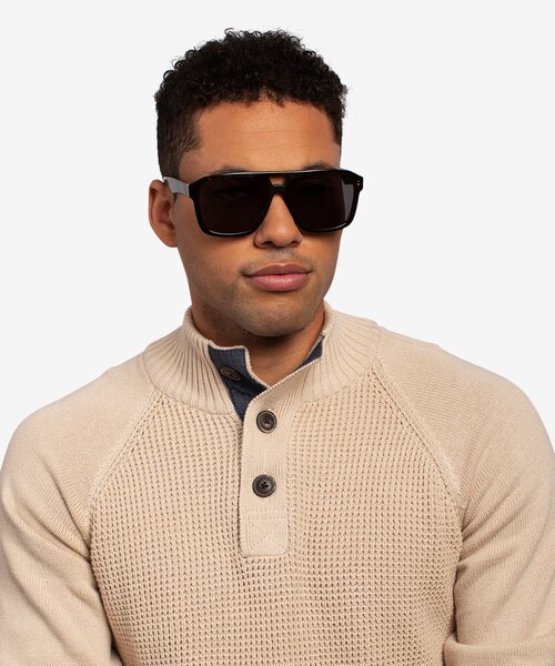 Bauhaus Dark Tortoise AcetateSunglass Frames for Men from EyeBuyDirect