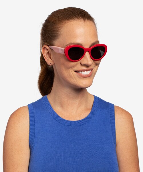 Elle Red & Pink AcétateSoleil de Lunette de vue pour Femmes d'EyeBuyDirect