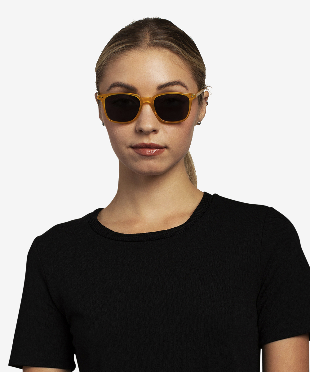 Luck Rectangle Yellow Frame Prescription Sunglasses Eyebuydirect Canada